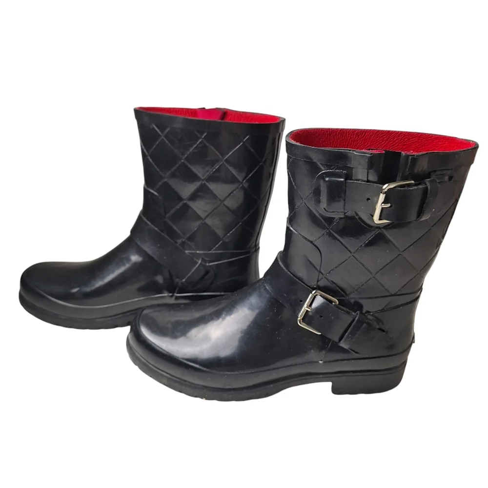 Sperry Topsider Falcon Rubber Black Rain Boots‎